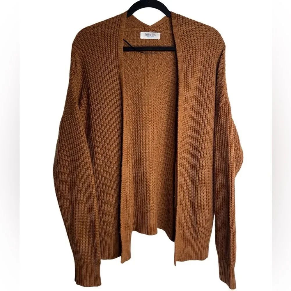MDouble Zero Open Front Knit Cardigan Brown Size Mystical Medium